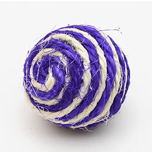 Inconpro 3X Juguete de mordida de Mascota Globo para Gato Resistente a la Captura Globo de sisal Natural de tamaño pequeño Juguete para Animal Juguete de Globo para Gato al Azar