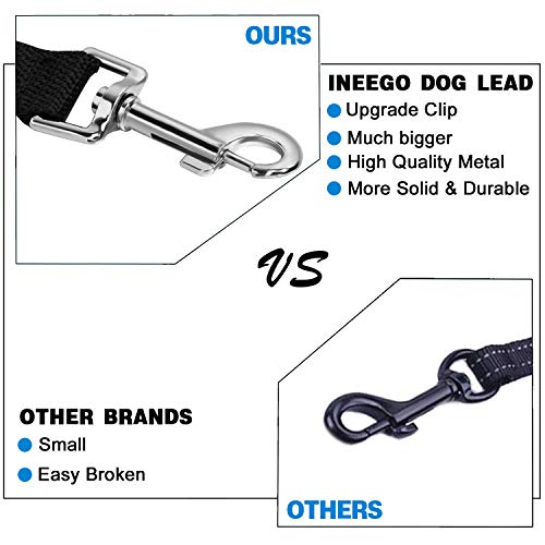 iNeego Correa Perro Adiestramiento 30 Metros Correa de Adiestramiento para Perros 30m Correas Básicas Nylon Resistente para Camping Paseo Longitud (30M con Mango, Negro)