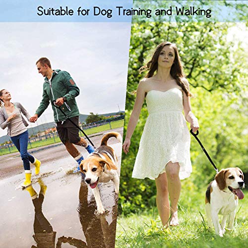 iNeego Correa Perro Adiestramiento 30 Metros Correa de Adiestramiento para Perros 30m Correas Básicas Nylon Resistente para Camping Paseo Longitud (30M con Mango, Negro)