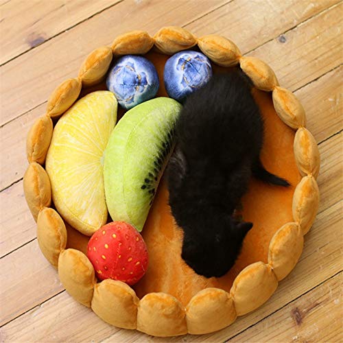 Invierno Felpa Almohadilla Mascota Caliente Cojines de la Fruta (Color : A, Size : 40cm)