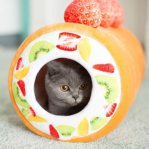 Invierno Felpa Almohadilla Mascota Caliente Cojines de la Fruta (Color : A, Size : 40cm)