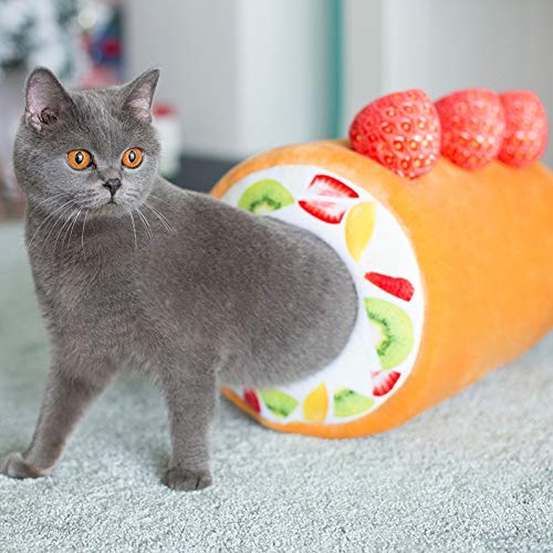 Invierno Felpa Almohadilla Mascota Caliente Cojines de la Fruta (Color : A, Size : 40cm)