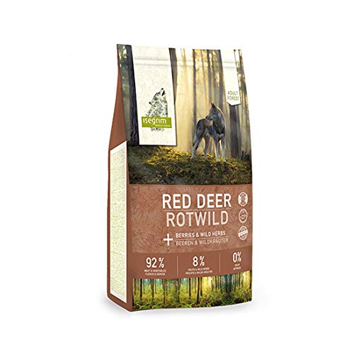 ISEGRIM Saco Perro Adulto Ciervo Rojo + Bayas y Hierbas Silvestres, 3 kg, Perro
