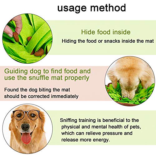 ISIYINER Alfombra de Actividades para Mascotas Snuffle Mat para Perros Antideslizante Lavable Alfombrilla de Entrenamiento Interactivo para Perros Verde