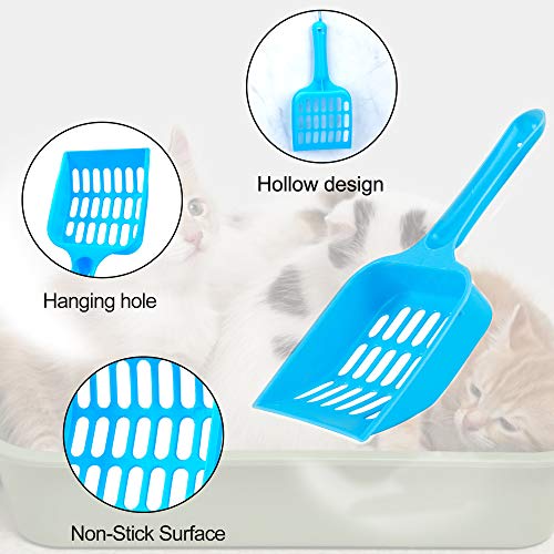 ISIYINER Pala de Basura para Gatos Plástico Herramienta de Limpieza para Arena de Gato Perros Fácil de Limpiar Antideslizante 3 Piezas