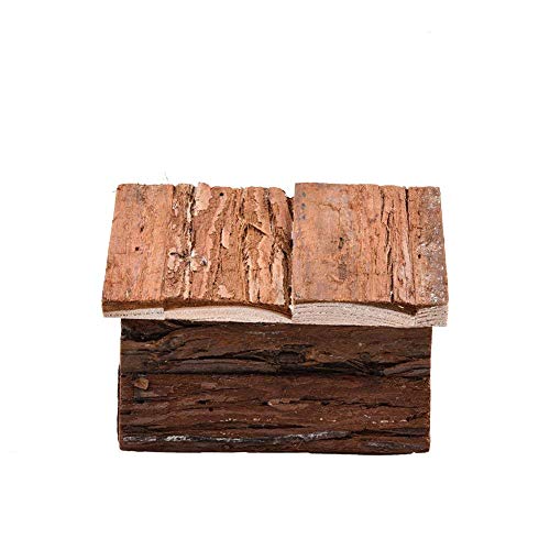Jaula para hámster de madera natural, para animales pequeños, casa con chimenea para ratas de mascotas Gerbil Hideout Play House (S)