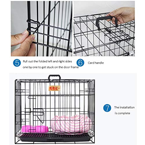 Jaula para Perro Cajón del cajón del perro jaula plegable de perro del metal de tragante abierto jaula del animal doméstico de la perrera W / bandeja de fotos for mascotas Perro Caja de perro