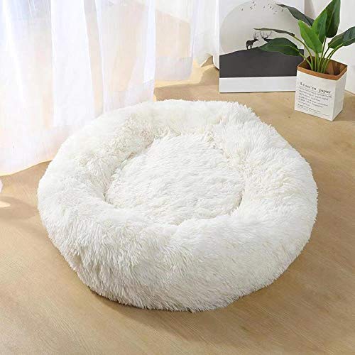 jiwenhua Mascotas, Pelusa, Peluda, Peluda, Peluda, Gato, Perro, Perro, Blanco, 70 cm de diámetro