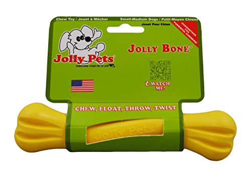Jolly Pets Hueso TPE Juguete para Perro, 16 cm, Amarillo