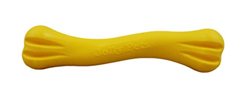 Jolly Pets Hueso TPE Juguete para Perro, 16 cm, Amarillo