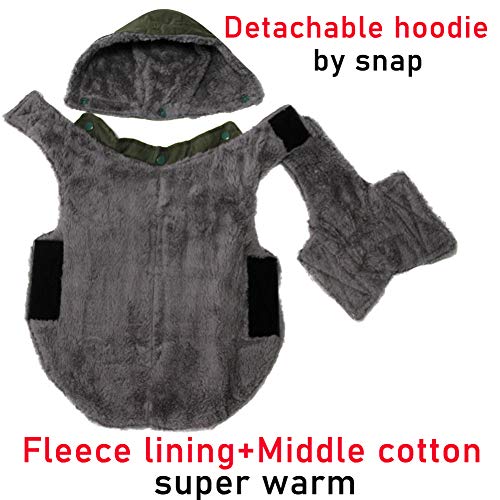 JoyDaog Sudadera de forro polar para perros grandes, chaqueta para perros grandes, chaqueta para perros fríos, abrigos de perro, color verde XL