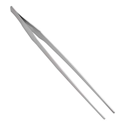 Juego de pinzas largas de 38 cm - Pinzas curvas y rectas - 2 piezas - Acero inoxidable - Acuaterrario Paisajismo Acuático