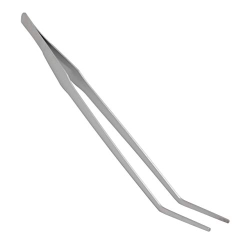 Juego de pinzas largas de 38 cm - Pinzas curvas y rectas - 2 piezas - Acero inoxidable - Acuaterrario Paisajismo Acuático