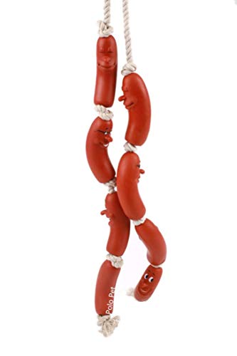 Juguete De Felpa Rojo Salchicha Perro De Mascota Molar Bite Juguete Lindo Sonriente De La Cara De Goma Chew Algodón Cuerda Juguete para Perro Mascota Cachorro Suministros