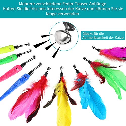 Juguete interactivo para gatos con plumas para gatos.