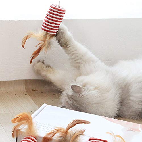 Juguete Masticar para Perros Gato de juguete Divertido Gato Stick Palo de siete piezas Gato Juguete de peluche Gatito de juguete Divertido gato varilla Lucha Gato Juego de juguete Gato Suministros par