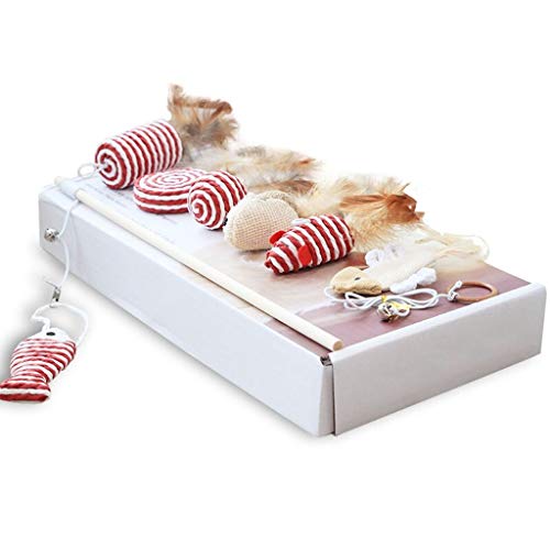 Juguete Masticar para Perros Gato de juguete Divertido Gato Stick Palo de siete piezas Gato Juguete de peluche Gatito de juguete Divertido gato varilla Lucha Gato Juego de juguete Gato Suministros par