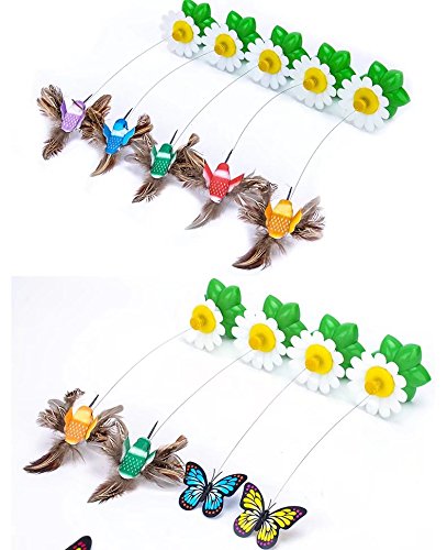 Juguete para gatos marca Bescita, eléctrico, con mariposas giratorias, divertido e interactivo, Butterfly-2pcs