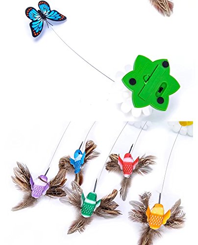Juguete para gatos marca Bescita, eléctrico, con mariposas giratorias, divertido e interactivo, Butterfly-2pcs
