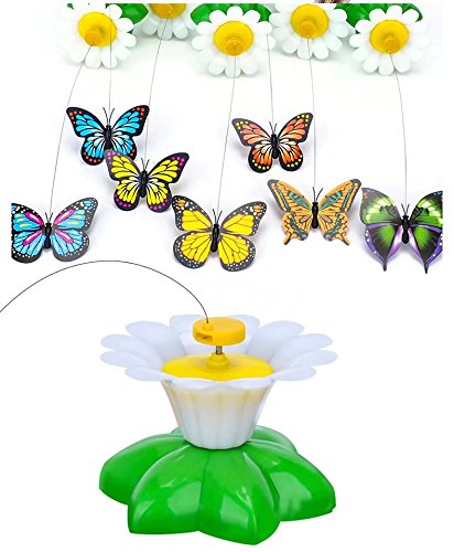 Juguete para gatos marca Bescita, eléctrico, con mariposas giratorias, divertido e interactivo, Butterfly-2pcs
