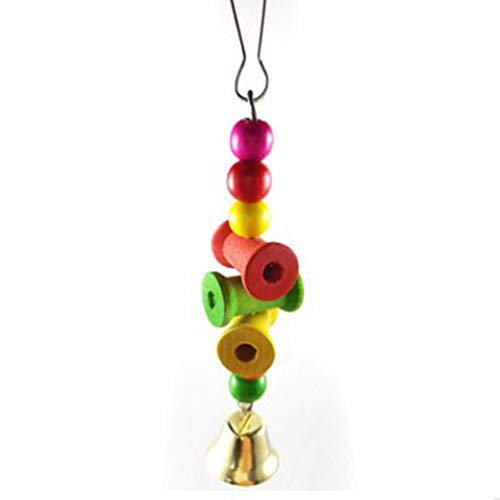 Juguetes de Loro Pájaro, Camiter 7pcs Juguetes para Pájaros Juguete Colgante para Mascotas con Campanas,Columpios,Juguete de Masticación para Pequeños y Medianos Loros de Aves, Periquitos, Pinzones