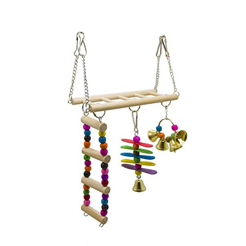 Juguetes de madera con escaleras de oscilación de pájaro, juguetes para escalada de masajes de animales familiares.