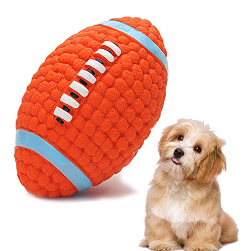 Juguetes para Perro con Sonido, Squeak látex Juguetes para Perro Pequeño Perro Rugby Juego Interactivo, Entrenamiento y Ejercicio en Exteriores Juguetes Masticar de Perros