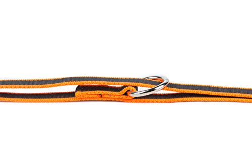 Julius-K9 216GM-OR-DP Color & Gray Correa de Perro del Estupendo-Apretón, 20 mm x 2.2 m, Ajustable, Naranja y Gris