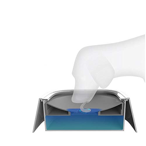 JUNGEN Bebedero Perro Antisalpicadura Bol Cuenco de Agua para Perro Gato Cachorro Flotante Tazón de Bebida para Mascotas 22.5 * 7.8 * 18.5 cm Gris