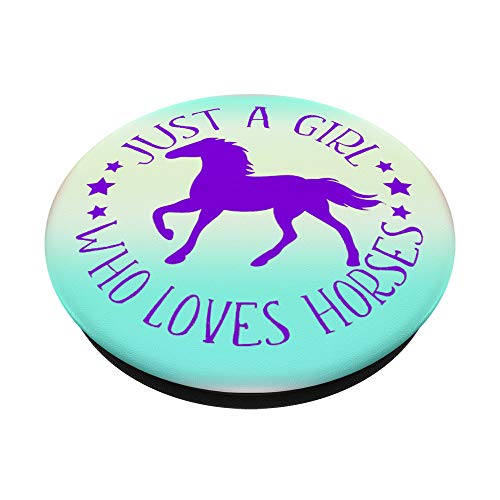 Just A Girl Who Loves Horses Regalo para Jinete y Chicas PopSockets PopGrip: Agarre intercambiable para Teléfonos y Tabletas
