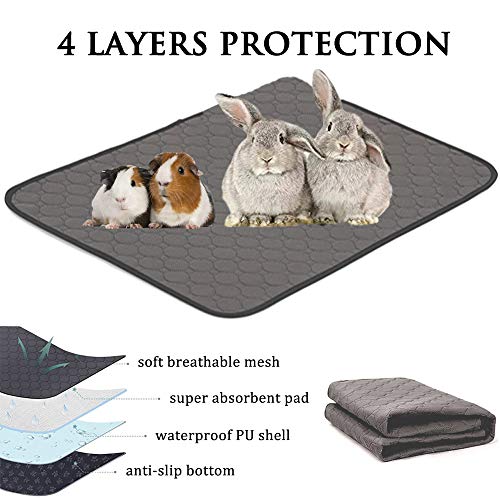 JWShang Forro Polar para Jaula de Conejillo de Indias, Lavable para Mascotas, Alfombrilla Impermeable Reutilizable, Alfombrilla Antideslizante para Perros y Gatos