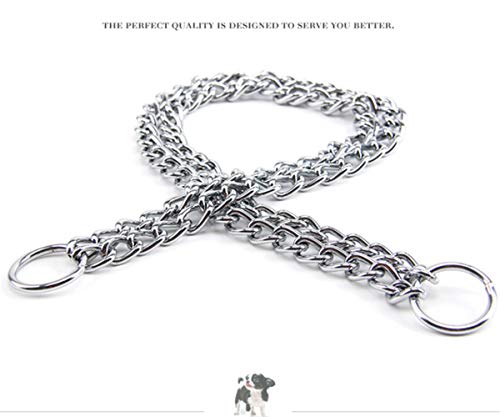 JYHY - Collar para Perro de Lujo, con Cadena en Forma de P y Cadena de Metal de Hierro y Doble Fila, para Entrenar a los Perros pequeños, medianos y Grandes (2.5mm × 45cm)