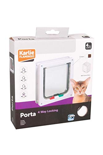 Karlie 507514 Puerta Gato 4-Way, Blanca Muro