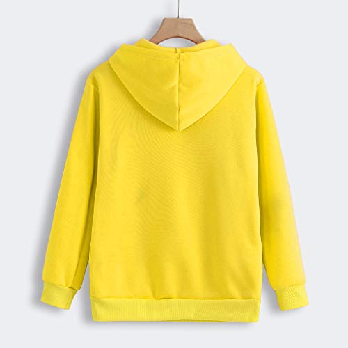 Keerads - Sudadera con Capucha para Mujer, Suave y cálida, con Bolsillo Grande de Canguro, para pequeños Animales Largos o Gato, Casual D-Jaune XXX-Large