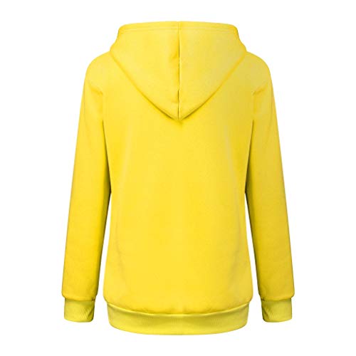 Keerads - Sudadera con Capucha para Mujer, Suave y cálida, con Bolsillo Grande de Canguro, para pequeños Animales Largos o Gato, Casual D-Jaune XXX-Large