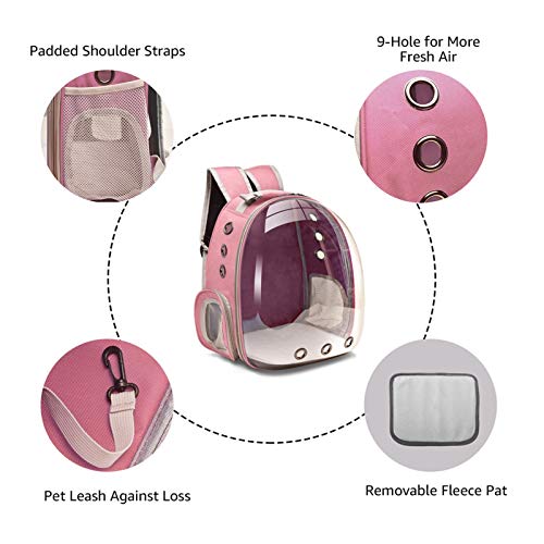 KEHUITONG PSWK Portador de Gatos Bolsas Transpirable Pet transportables Pequeño Perro Gato Mochila Espacio de Viaje Cápsula Cage Cage Bolsa DE Transporte DE Pet Carrer para Gatos (Color : Light Grey)