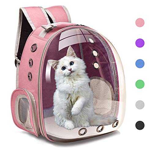 KEHUITONG PSWK Portador de Gatos Bolsas Transpirable Pet transportables Pequeño Perro Gato Mochila Espacio de Viaje Cápsula Cage Cage Bolsa DE Transporte DE Pet Carrer para Gatos (Color : Light Grey)