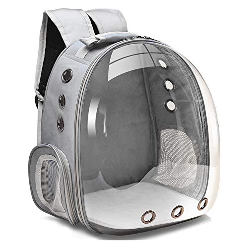 KEHUITONG PSWK Portador de Gatos Bolsas Transpirable Pet transportables Pequeño Perro Gato Mochila Espacio de Viaje Cápsula Cage Cage Bolsa DE Transporte DE Pet Carrer para Gatos (Color : Light Grey)