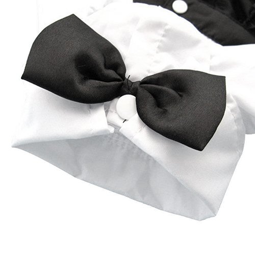 KeKeandYaoYao Traje de moquin para mascotas y perros y gatos, traje de esmoquin con pajarita para cachorros S-XXL – XL