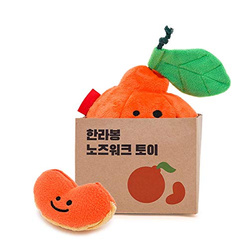 Kelong Juguete de peluche para perros, juguete de alimentación para cachorros, estilo mandarina, interactivo, duradero para ocultar y buscar juguetes