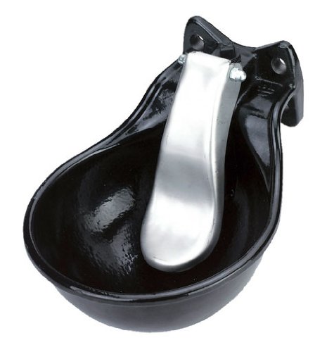 Kerbl 221500 - Bebedero con lengüeta de Acero Nirosta, Color Negro