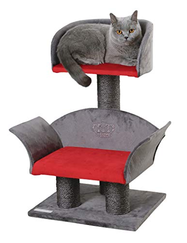 Kerbl Lounge Deluxe - Árbol para Gatos (70 cm), Color Gris y Rojo