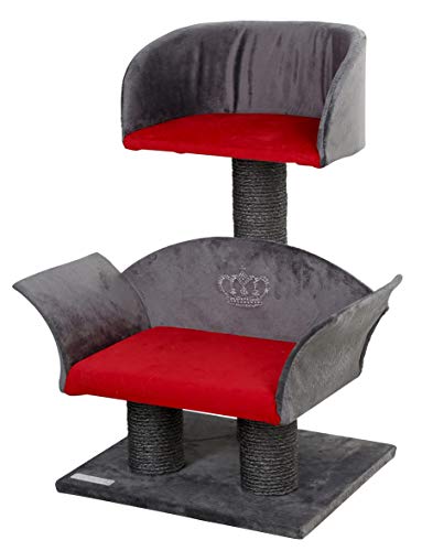 Kerbl Lounge Deluxe - Árbol para Gatos (70 cm), Color Gris y Rojo