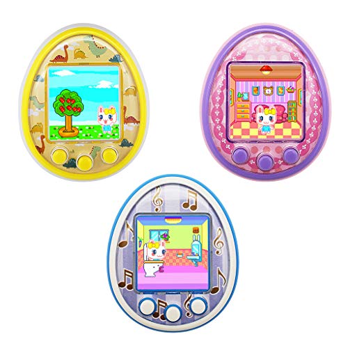 KERDEJAR Mini Juguetes electrónicos para Mascotas 8 Mascotas en 1 Virtual Cyber ​​USB Charging Micro Chat Pet Toy para niños Adultos Regalo Amarillo