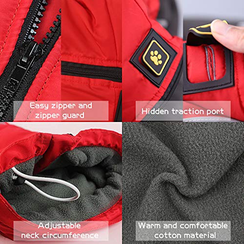 KINGLEAD Chaqueta de Abrigo de Perro Abrigo Protector de Pecho Puffer Ropa de Cachorro de Perro Mascota Chaleco para Otoño Invierno