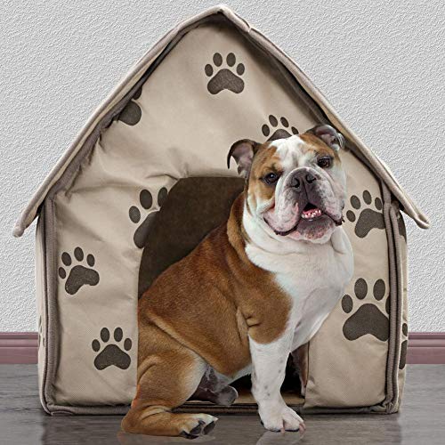 knowledgi Mascota Habitacion Plegable Portátil Casa Caseta Mascota Grande Perro Casa Perros Camas con Alfombrilla para Mascota Cama para Perro O Gato