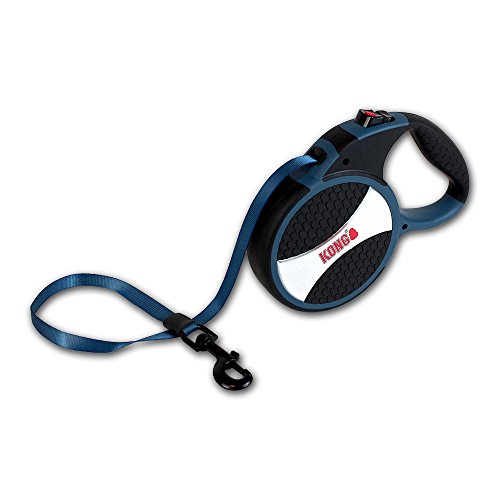 KONG Explore - Correa retráctil para Perro, Grande, Azul, 7,5 m