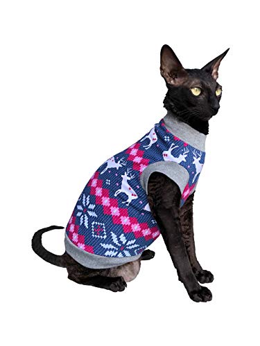 Kotomoda CAMISETA CALIENTE DE Gato para gatos alquiladores Sudadera de Ciervo de Santa (XS)