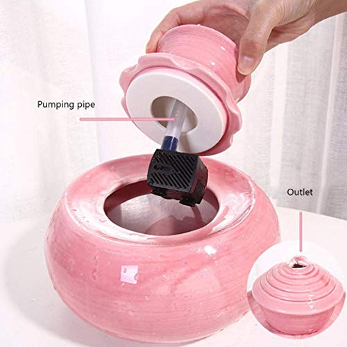 KUANDARM Bebedero Perro automatico Fuente Obra de Arte Hecha a Mano Alimentador de Agua para Gatos Dispensador de Agua Fuentes de Agua circulante muda,Bebedero para Gato