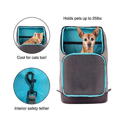 Kurgo K81024 - Mochila para mascotas pequeñas - K9 - Gris jaspeado - Base impermeable - Mochila para perros de hasta 11 kg - Bolsa para gatos, 1361 g